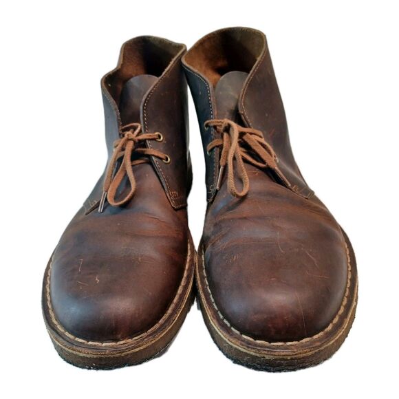 Clarks Originals men Leather Brown Desert Chukka Boots Size 10.5 - Picture 2 of 9